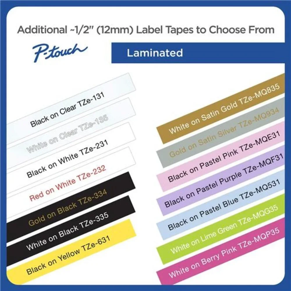 Brother Genuine P-touch, TZe-231 4 Pack Tape ½”(0.47”) x 26.2 ft. (8m)